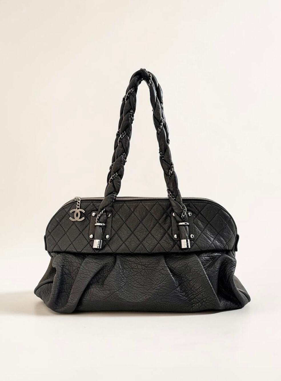 Oversized CHANEL Lady Braid Tote Black XL Braided Chain Handles
